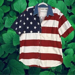 5 for $25🔥Vtg Quizz Woman‎ American Flat Button Front Shirt Size 20